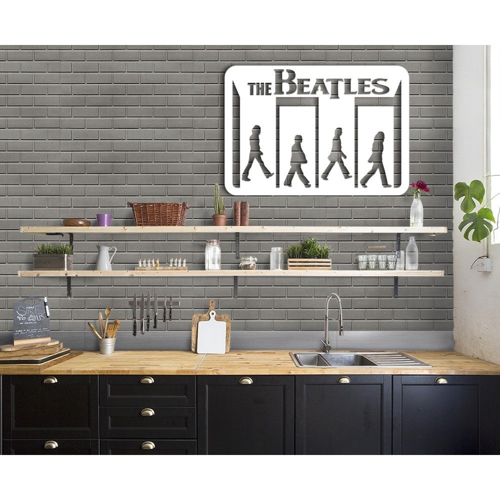 THE BEATLES ABBEY ROAD - Nowoczesny obraz z litego PCV 68 X 48 cm BIAŁY