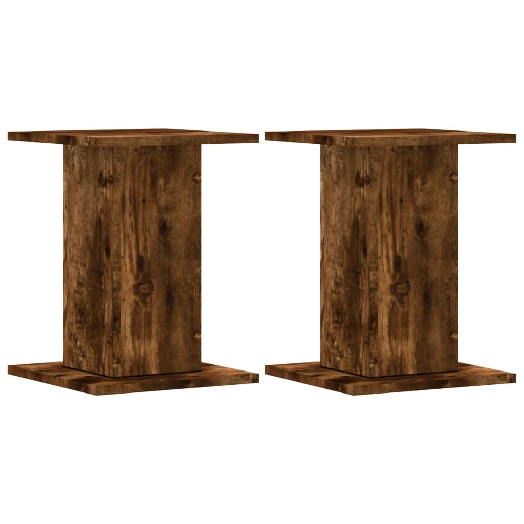 2x Stojak na Rośliny 40 cm Przydymiony Dąb do Salonu