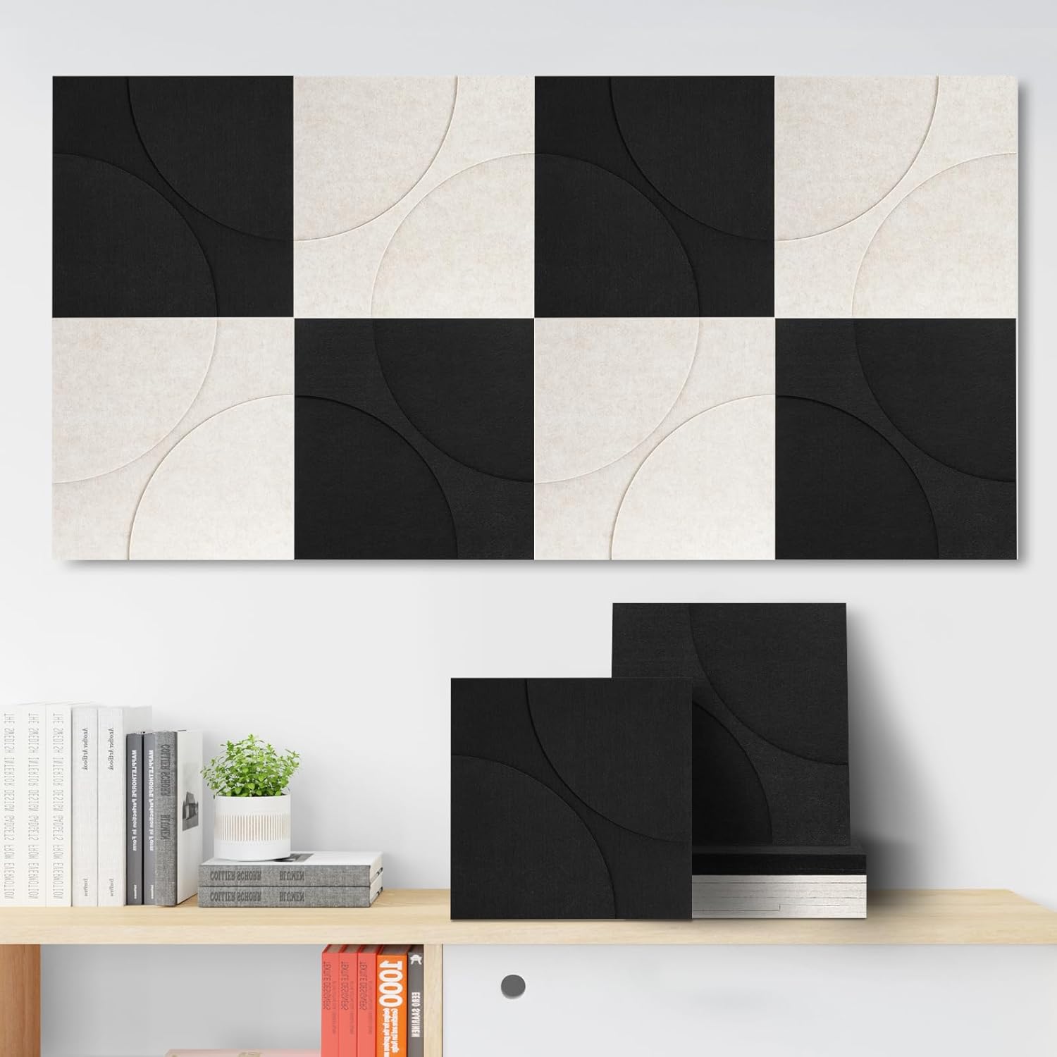 12 dekoracyjnych paneli akustycznych 30x30 cm - projekt 3D i ognioodporne panele ścienne - izolacja akustyczna i nowoczesna dekoracja ścienna