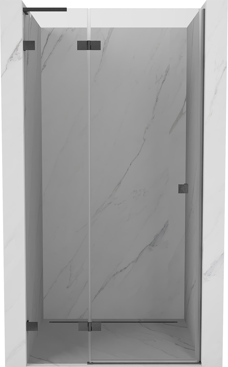 Mexen Lunar L drzwi prysznicowe uchylne lewe 70 cm, transparent, gun gray szczotkowany - 834L-070-000-66-00-L