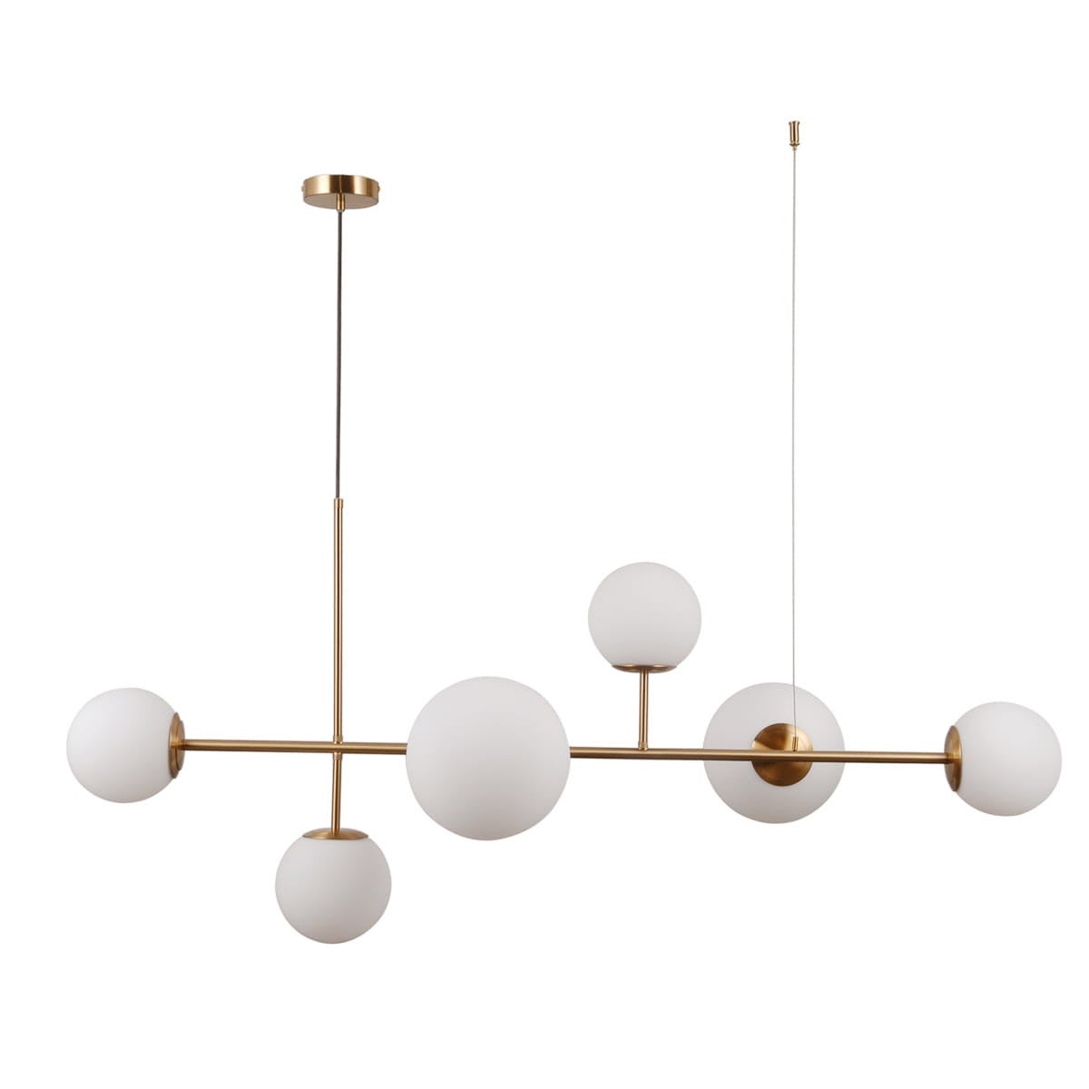 Lampa wisząca Vailante miodowy mosiężno-biału 6 x E14 / E27 x 5W wym:110x115x54cm Italux