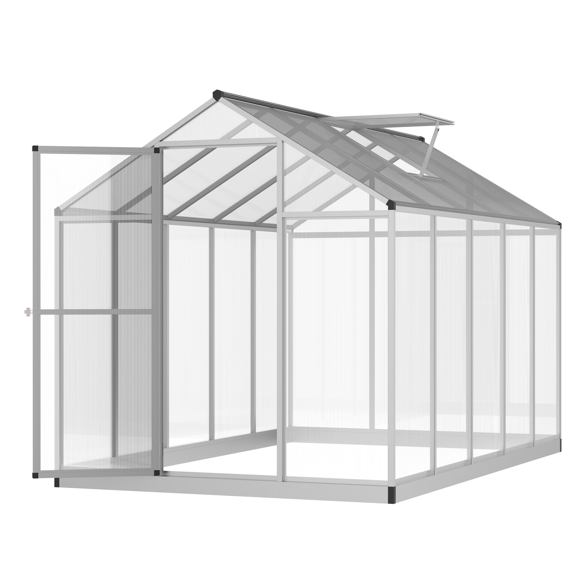 Szklarnia aluminiowa z poliwęglanu 3 x 2 m, 5,5 m², fundament, świetlik, zamek drzwiowy