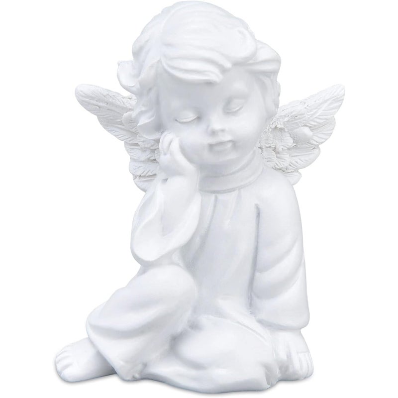 Figurka anioła cherubinka, mała figurka śpiącego aniołka, dekoracja do ogrodu, urocza rzeźba do domu i ogrodu