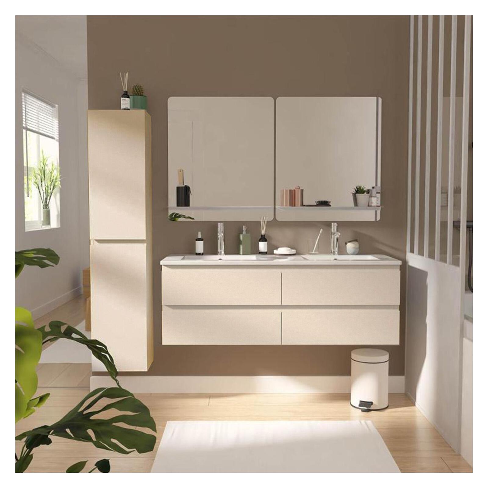 SORRENTO 120 cm podwójna szafka pod umywalkę z blatem ceramicznym