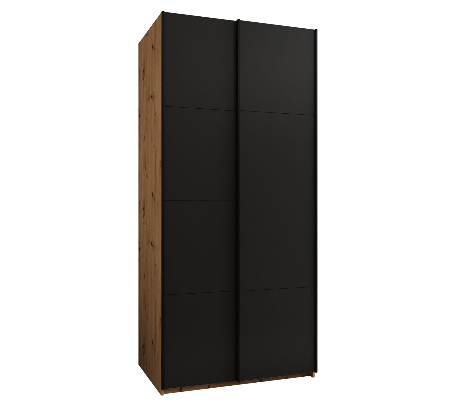 Szafa przesuwna wysoka Lux 1 120 x 64 x 245,5 cm artisan + czarny + u. czarny - Abiks Meble