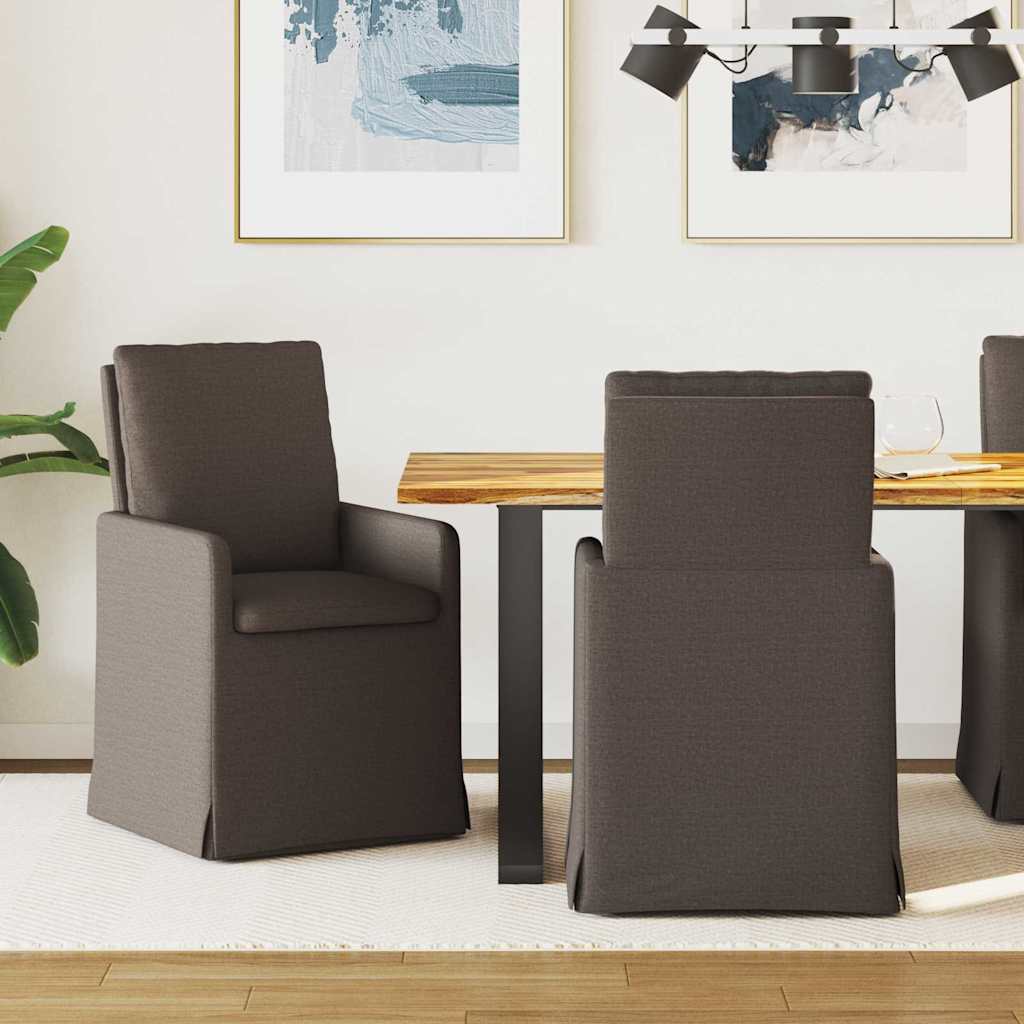 Krzesła jadalne 2 pcs ciemno szary 57 x 67 x 98 cm Płótno vidaXL