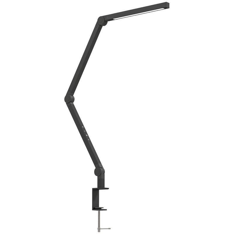 Lampa stołowa 121.5 × 3.8 × 5.5 cm, czarny, aluminium, do sypialni i salonu, dekoracyjne światło pomocnicze o starannym wyglądzie
