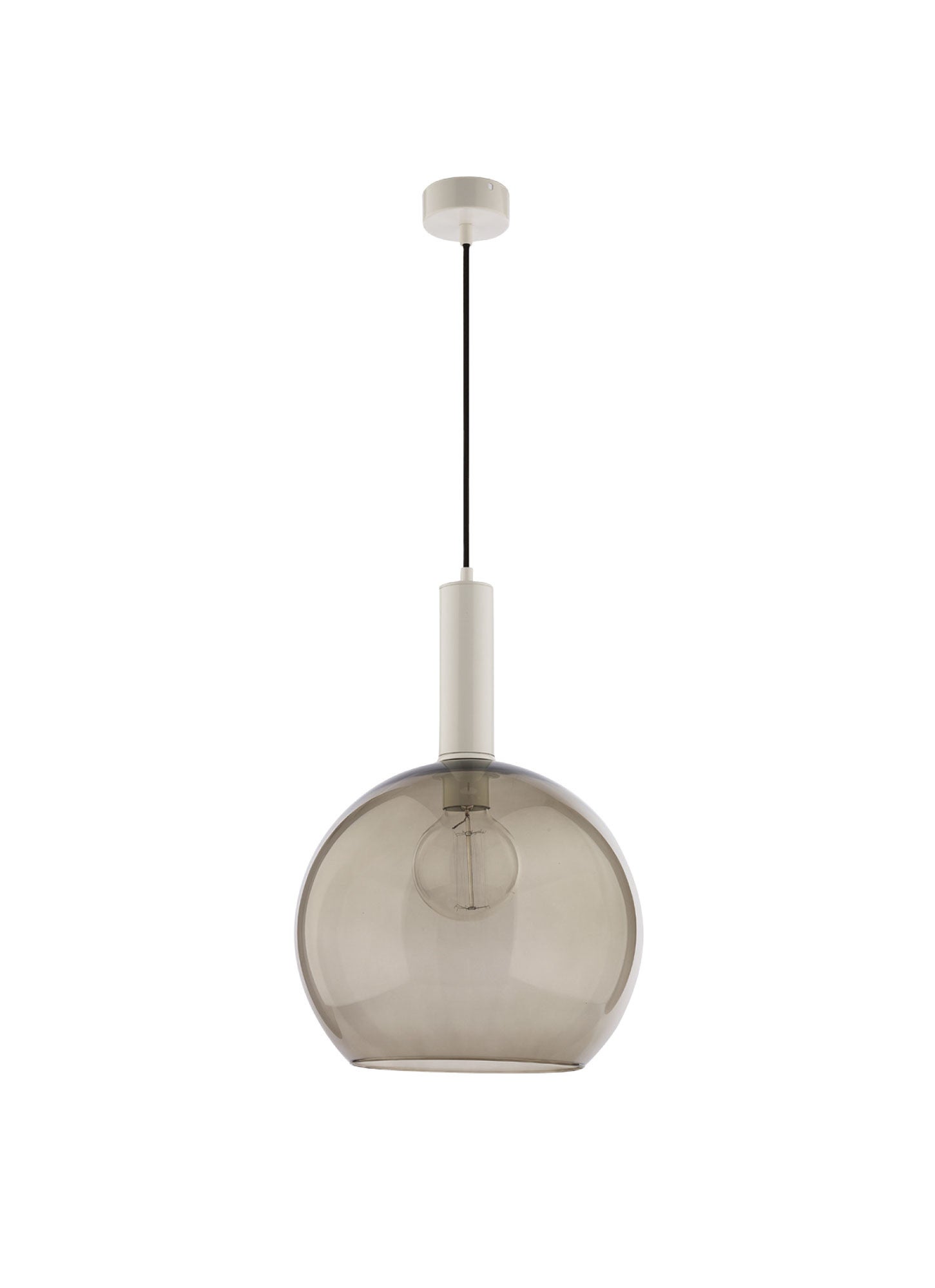 Lampa wisząca LAF Jupiter szkło dymione biało-czarna E27 80 cm 1 szt.
