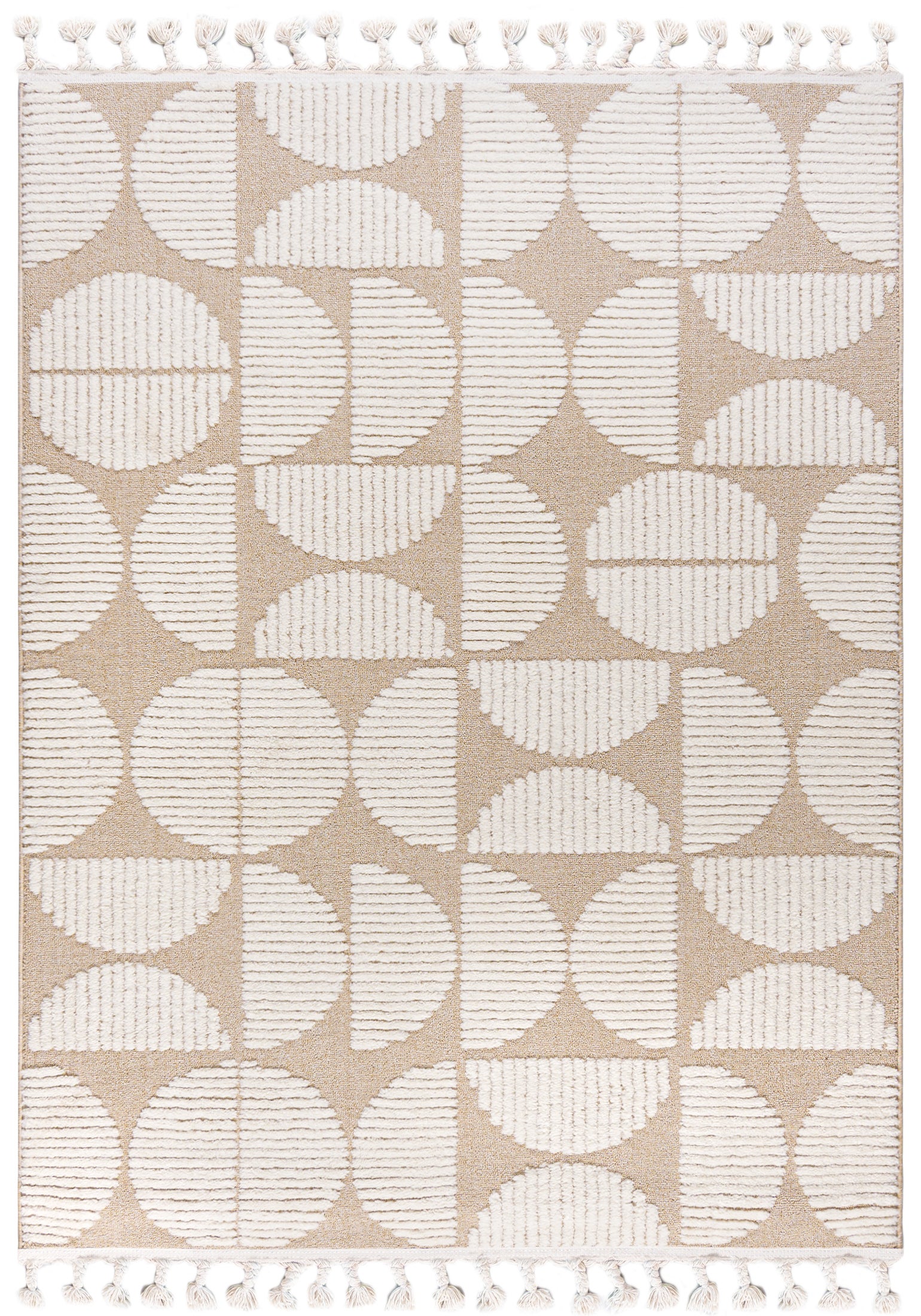 Dywan Wewnętrzny Pisa Pane Prostokąt Mazovia 160x230 cm Beżowy Kremowy Motyw Geometryczny 1 szt.