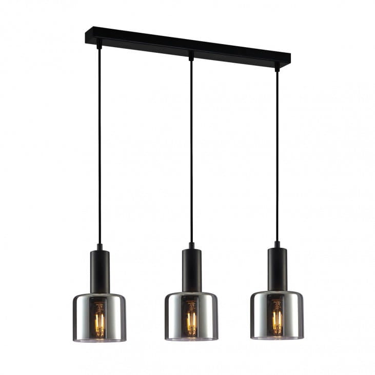 Lampa wisząca Santia czarna 3xE27x40W szkło wym:94,5x60x12cm IP20 Italux