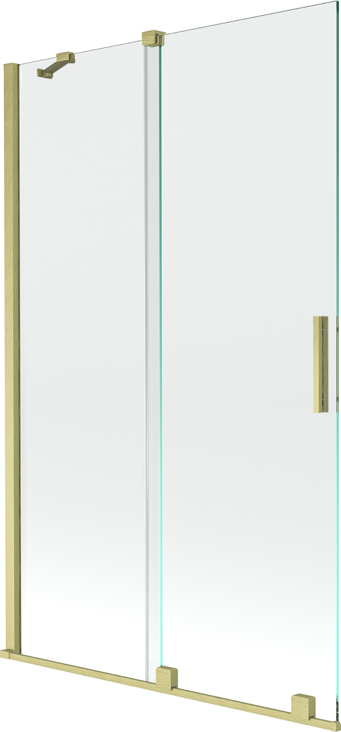 Mexen Velar parawan nawannowy 2-skrzydłowy rozsuwany 110 x 150 cm, transparent, złoty szczotkowany - 896-110-000-01-55