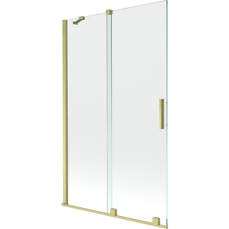 Mexen Velar parawan nawannowy 2-skrzydłowy rozsuwany 110 x 150 cm, transparent, złoty szczotkowany - 896-110-000-01-55