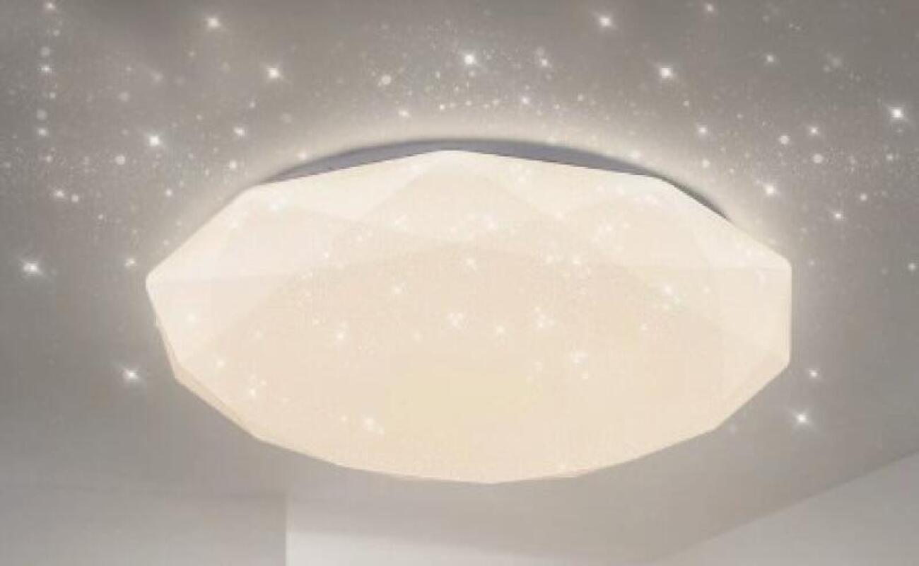 Lampa sufitowa LED z trzema regulowanymi temperaturami barwowymi i wzorem gwieździstego nieba, odpowiednia do sypialni i biur (24 W, 40 cm).