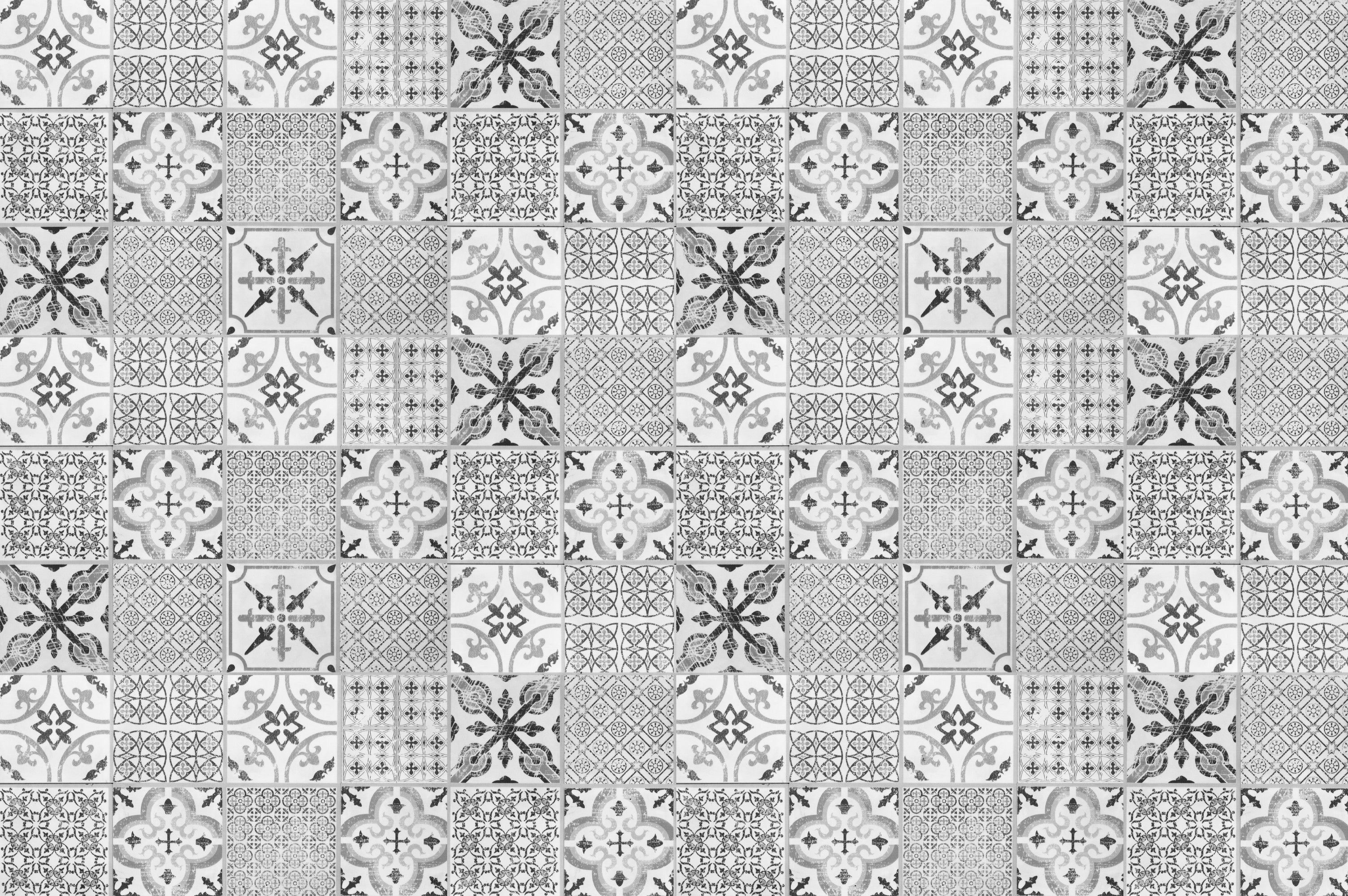 Dywanik winylowy Collage vintage szary 133x200 cm - PVC antypoślizgowy, winylowy do kuchni lub salonu, zmywalny, wodoodporny, szary