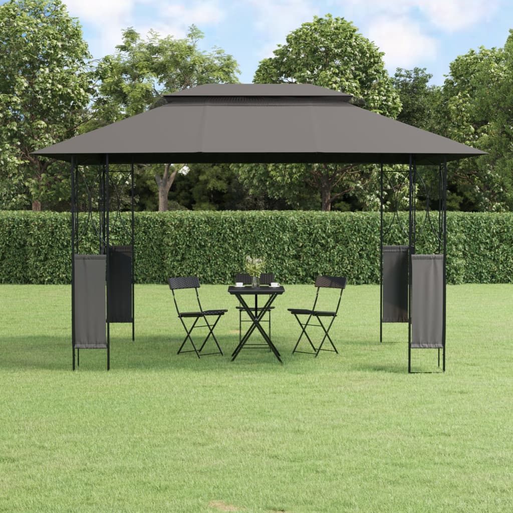 Altana z dachem, antracytowa, 400x300x270 cm, stal vidaXL