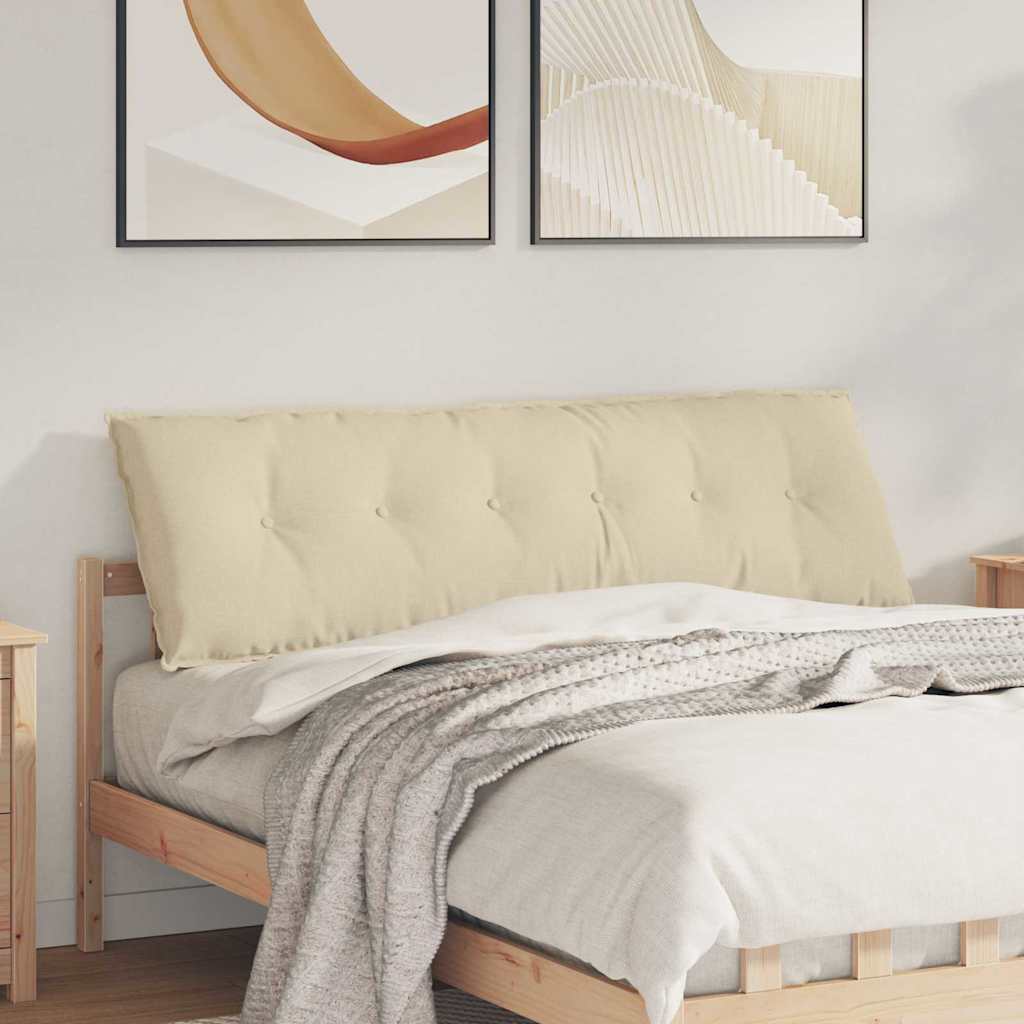 Poduszka na plecy Kremowy 160 x 19 x 50 cm tkanina vidaXL