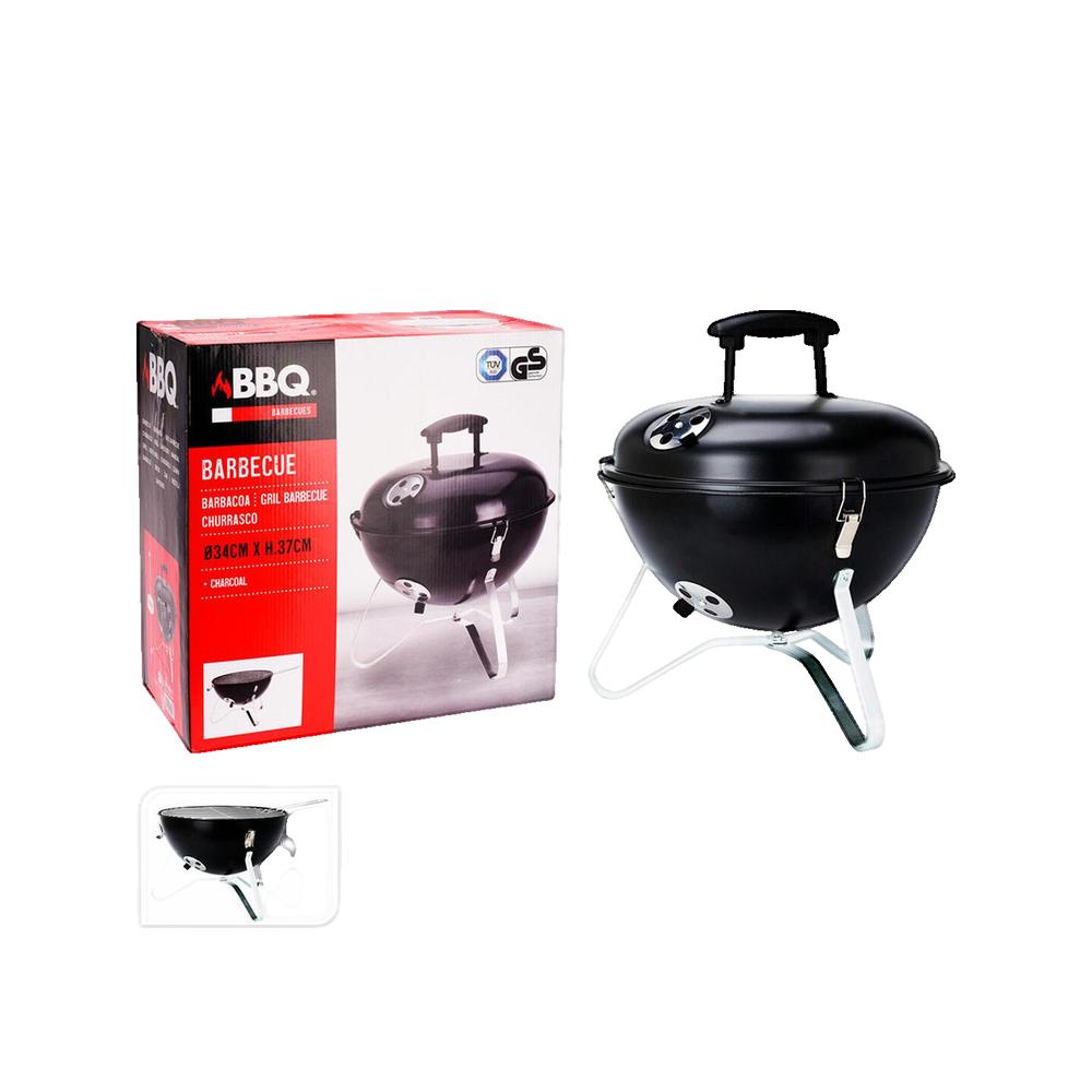 Grill BBQ-Collection kulisty 37 cm czarny, kompaktowy design, optymalna wentylacja