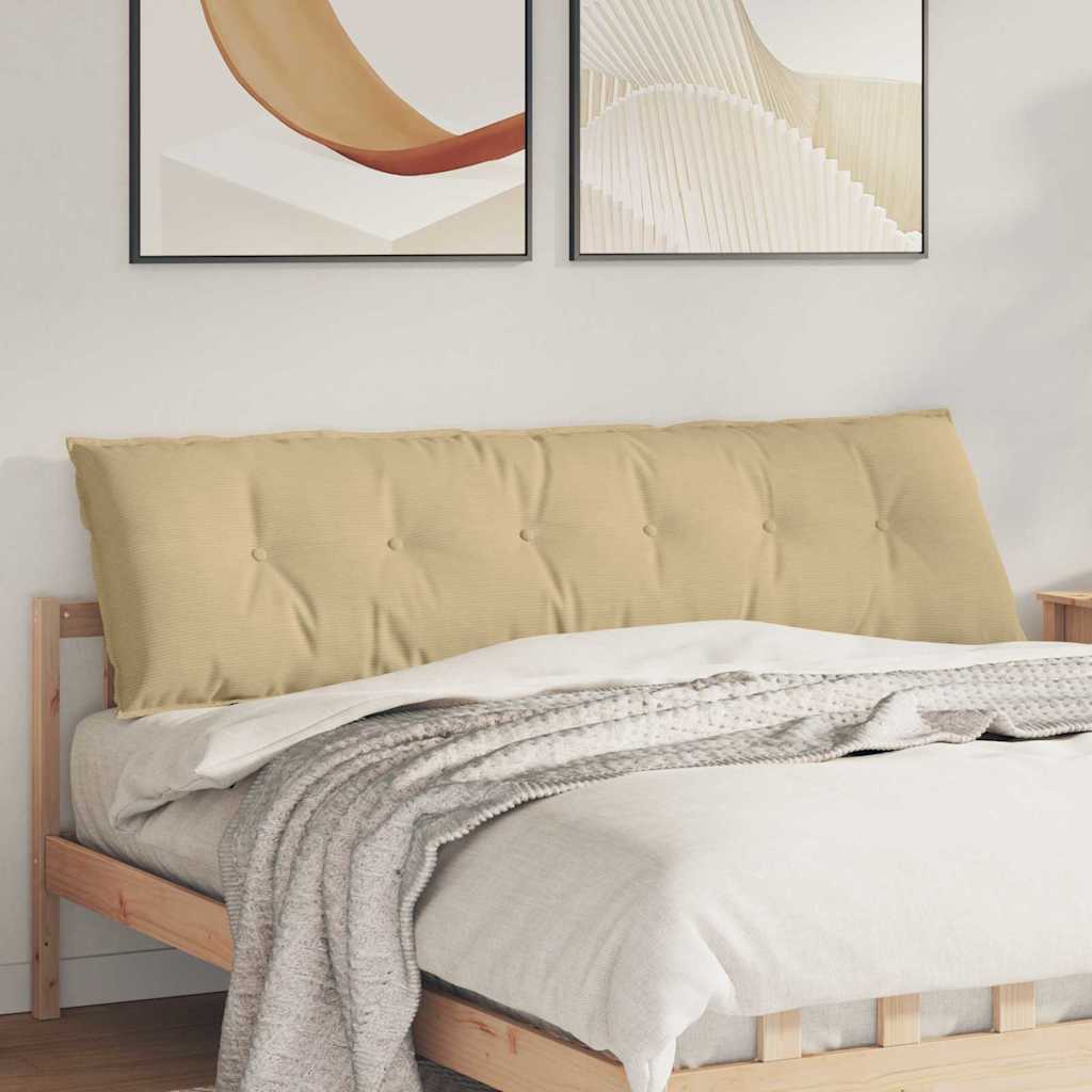 Poduszka na plecy Szary zielony 180 x 50 cm Tkanina sztruksowa vidaXL