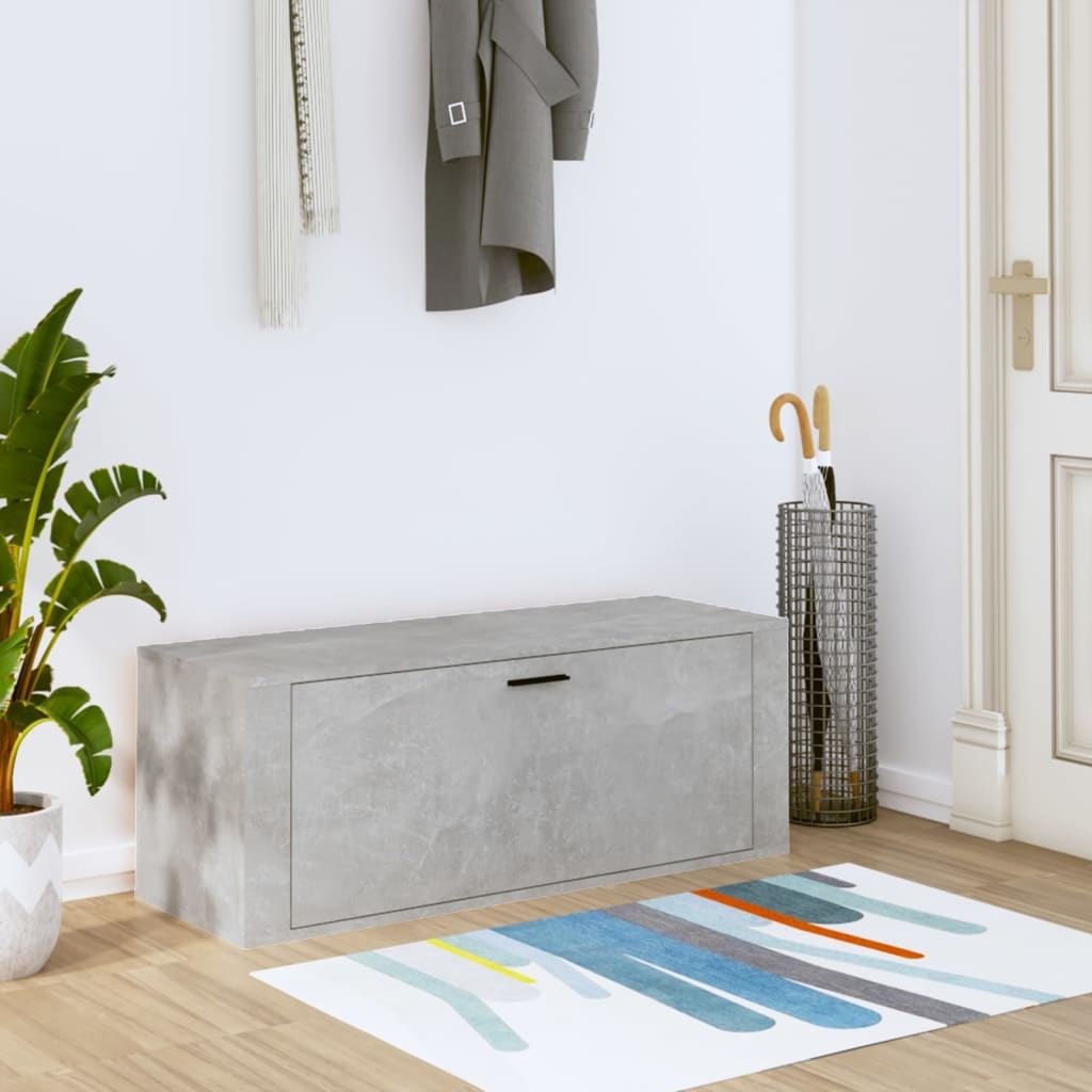 Ścienna szafka na buty, szarość betonu, 100x35x38 cm