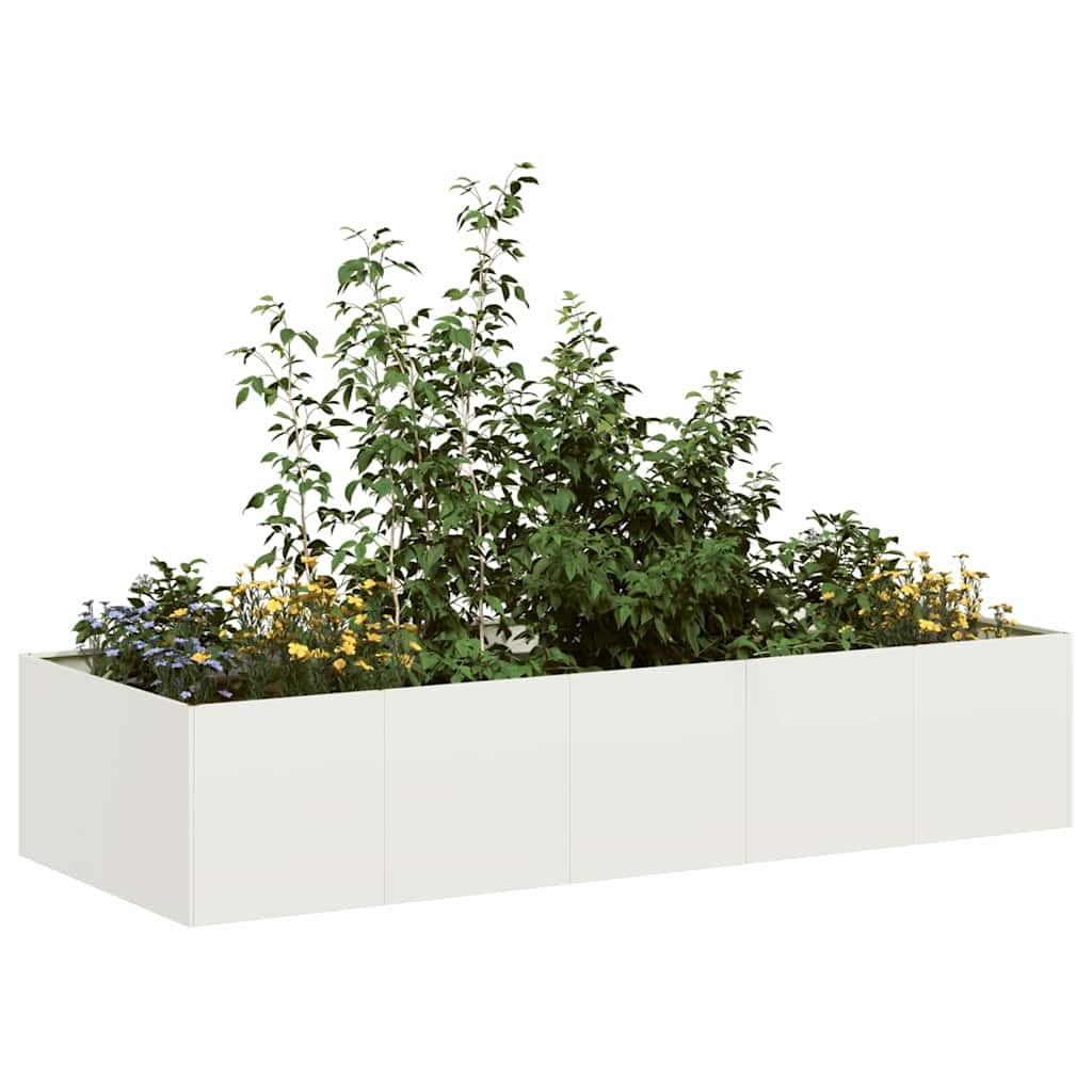 Doniczka Biała 200x80x40 cm Stal vidaXL