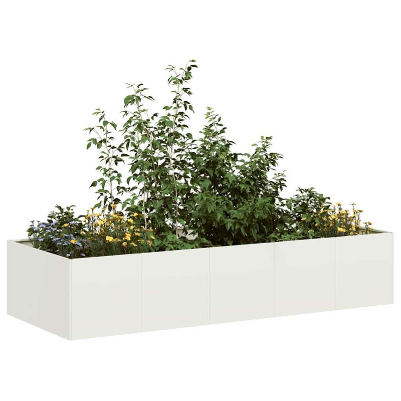Doniczka Biała 200x80x40 cm Stal vidaXL