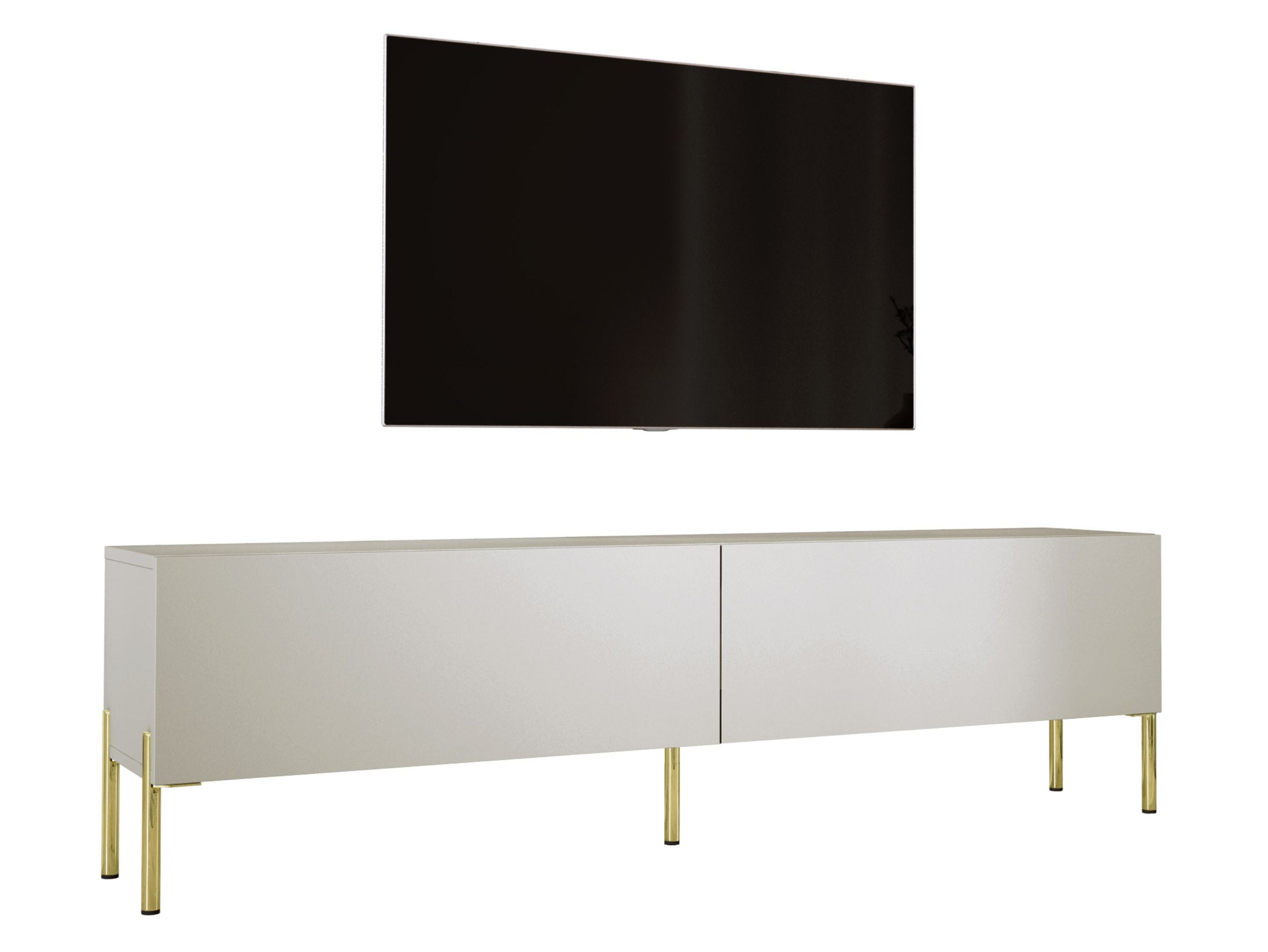 Szafka RTV: Kaszmir, złote nogi, 170 x 52 x 32 cm