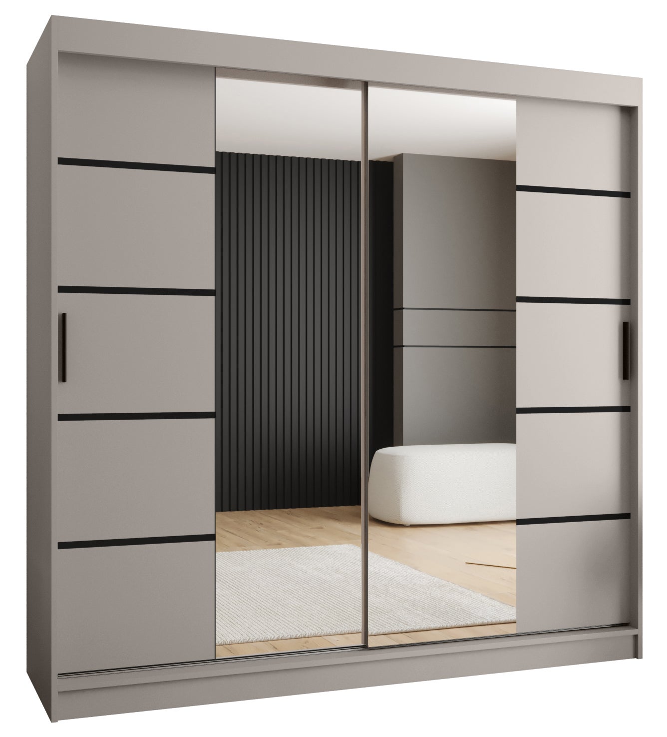 Szafa przesuwna garderoba RUBINO V4 200 x 62 x 200 cm Kaszmir