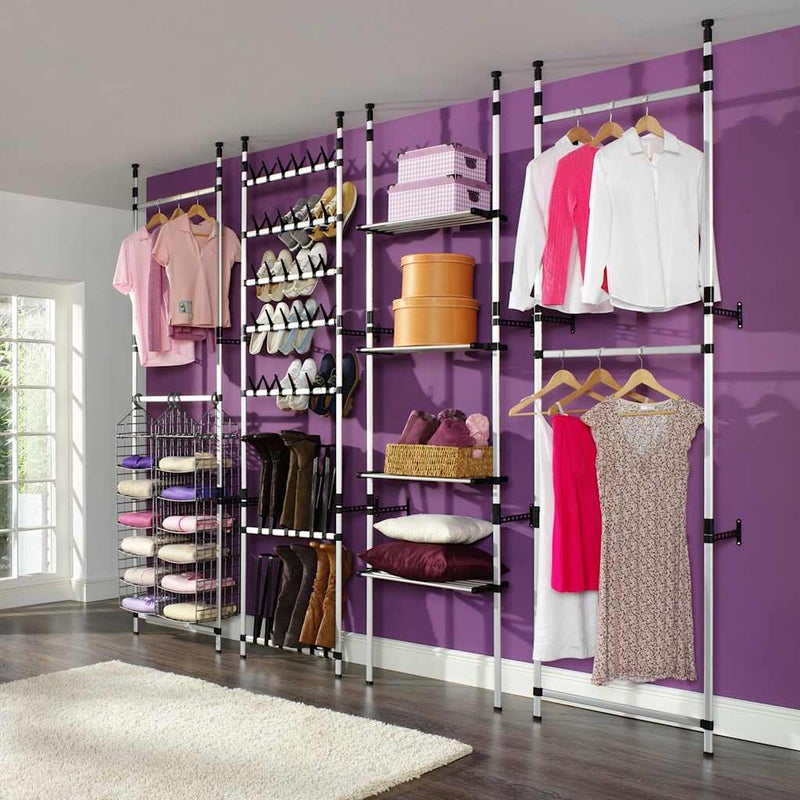 System teleskopowych drążków do garderoby, aluminiowy vidaXL