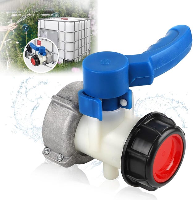 Adapter do kranu zbiornika 1000L DN50 (75 mm) Zawór spustowy do zbiornika IBC Adapter do zbiornika IBC Złącze do zbiornika IBC Motyl
