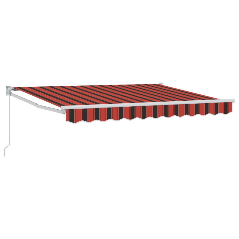 Markiza Tarasowa Wysuwana Ręczna 350x200 cm Aluminiowa Pomarańczowo-Czarna