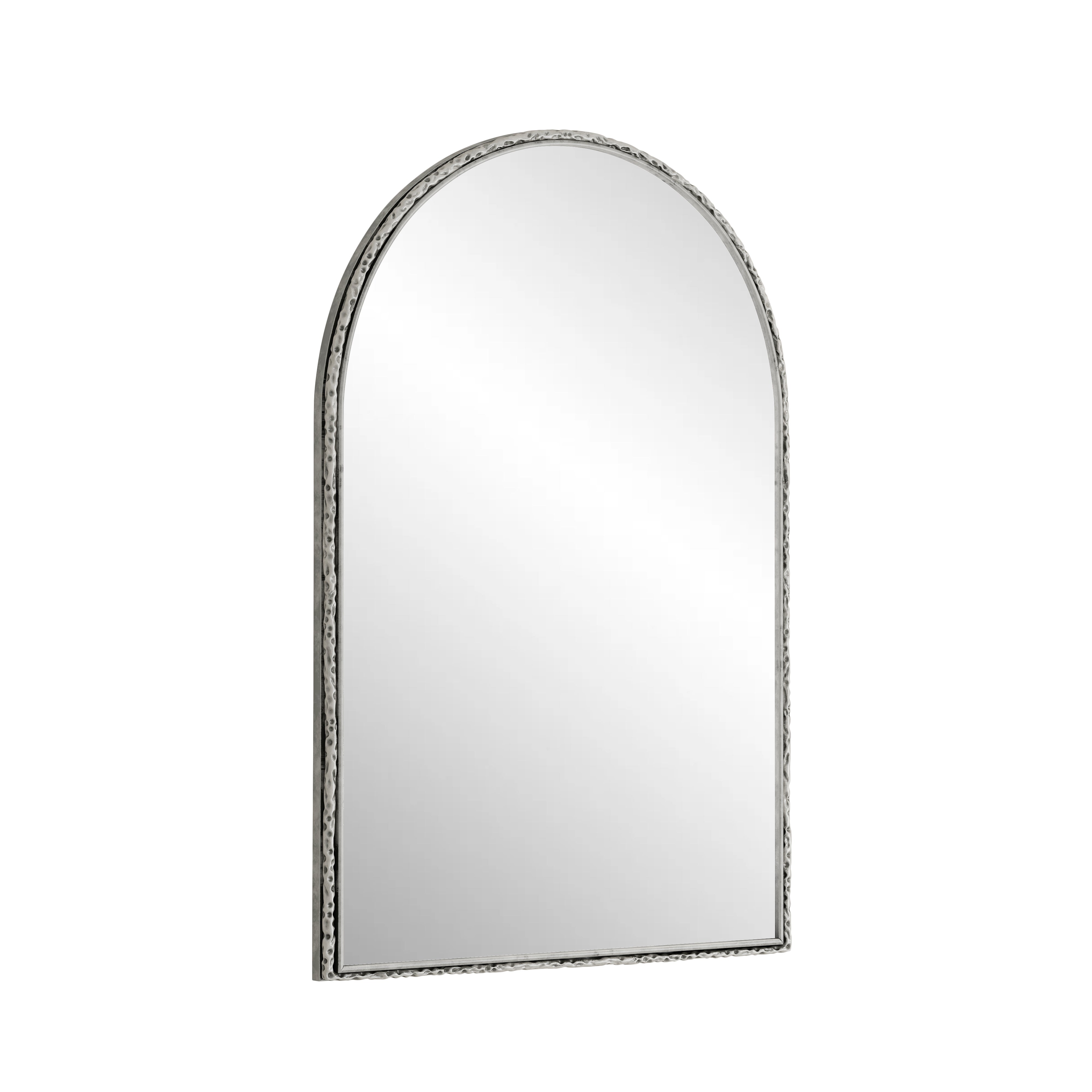 Lustro ścienne do łazienki 101x61cm Lustro toaletowe ozdobne łukowate do salonu, sypialni i przedpokoju Srebrny