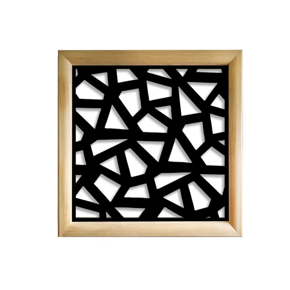 SEGMENTY - Moduły dekoracyjne kwadratowe z drewna i PCV - rozmiar 73x73 cm - grubość 64 mm - kolor wewnętrzny CZARNY