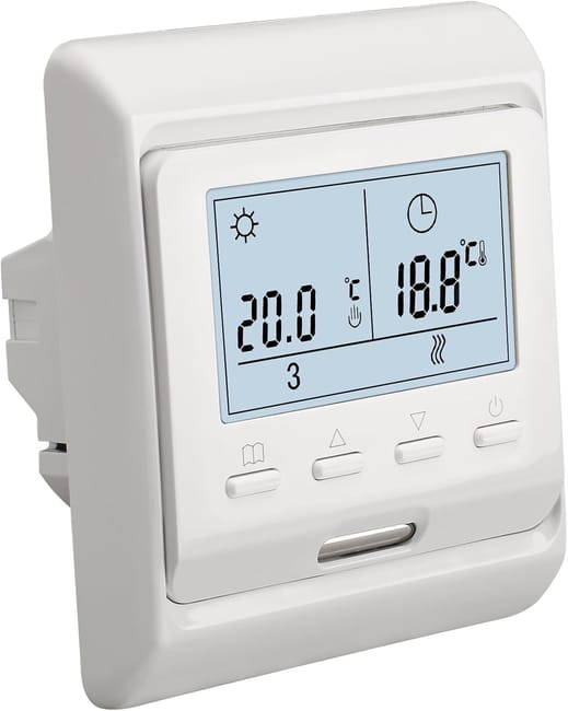 Termostat cyfrowy do elektrycznego ogrzewania podłogowego, 16 A, WG806, podświetlany ekran LCD, programowalny