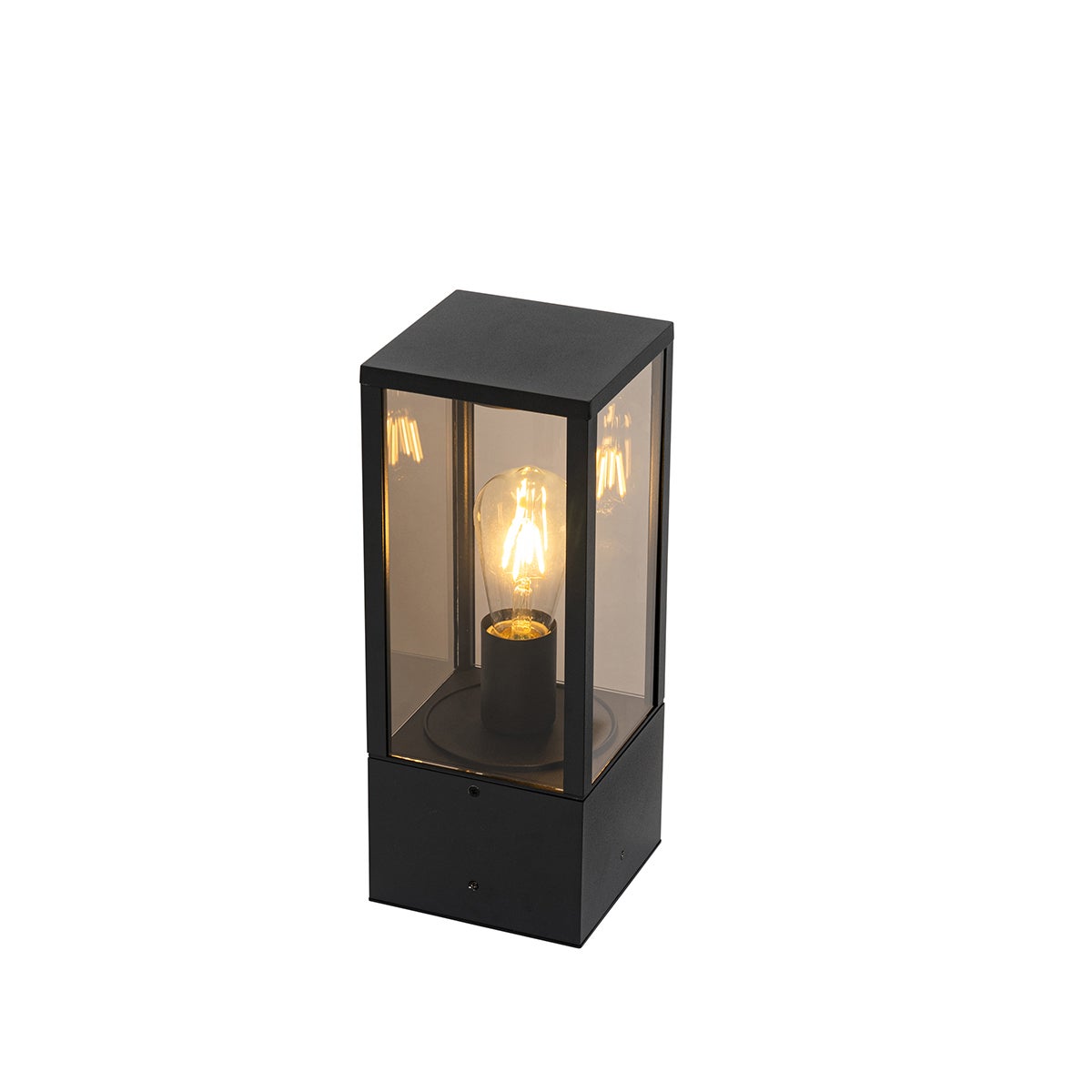 Qazqa nowoczesny lampa słupkowa do ogród - Charlois - czarny, max. 40w, kompatybilny z żarówką LED, e27, 40cm, IP44