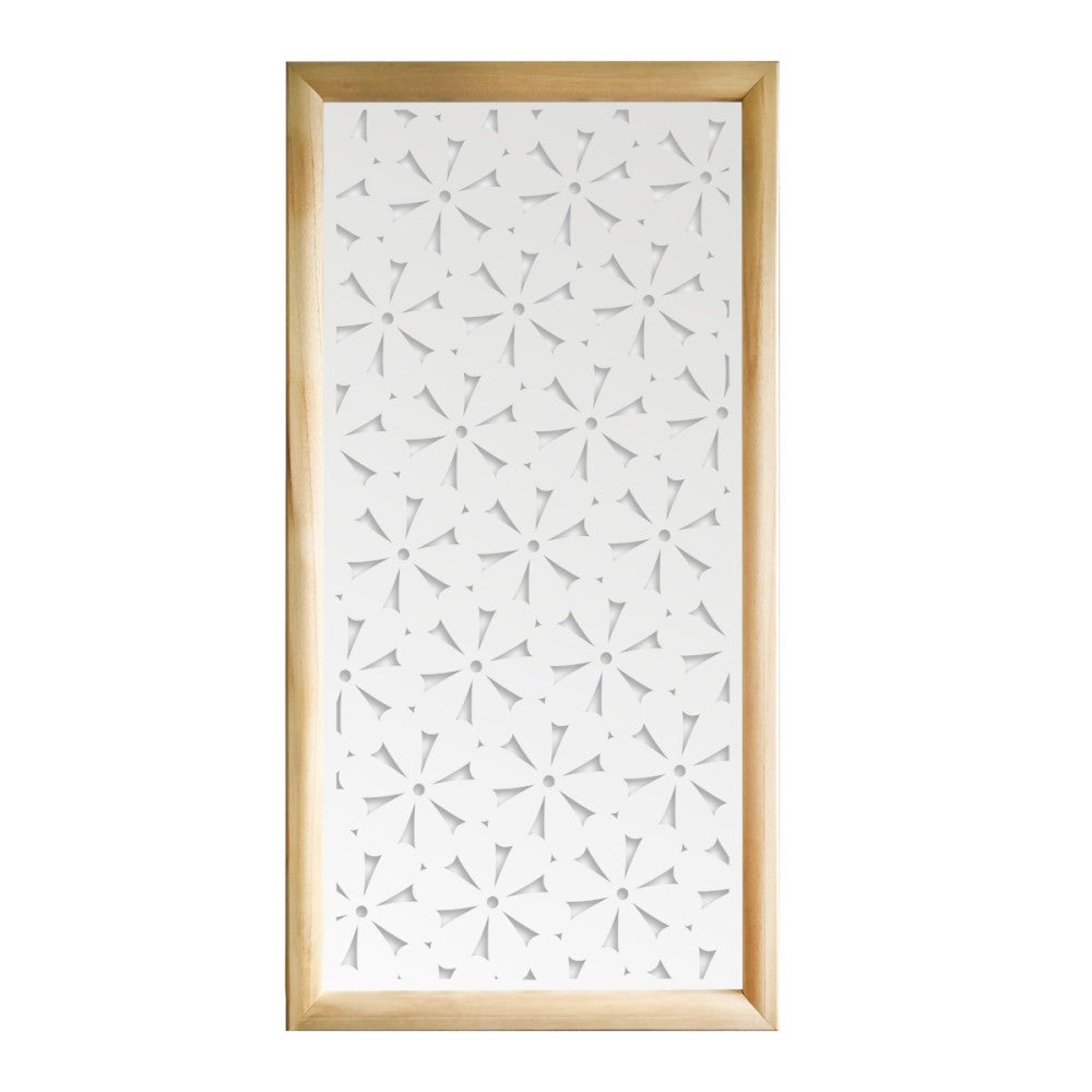 DAISY - Prostokątne moduły dekoracyjne z drewna i PVC - Rozmiar 47x94 cm - Grubość 47 mm - Kolor wewnętrzny BIAŁY