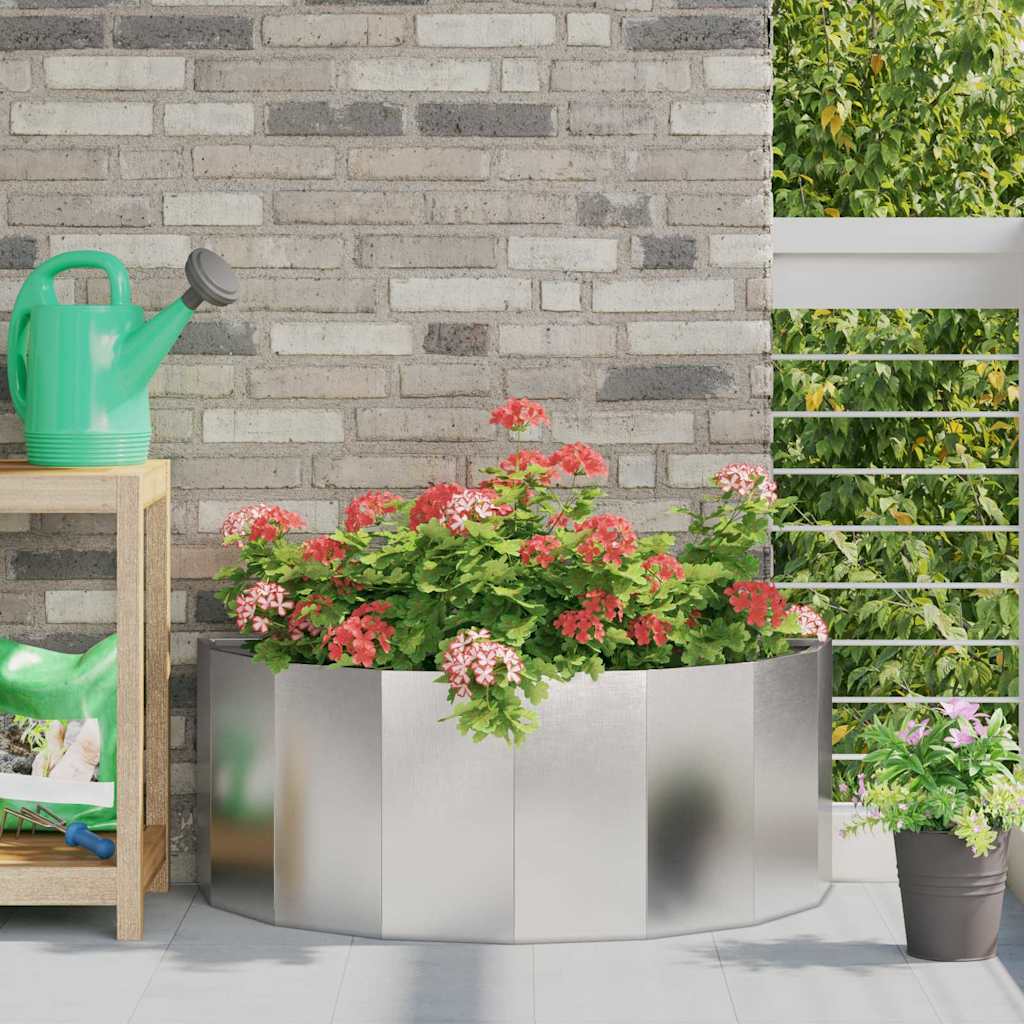Donica Srebrny 90 x 45 x 35 cm Stal nierdzewna vidaXL
