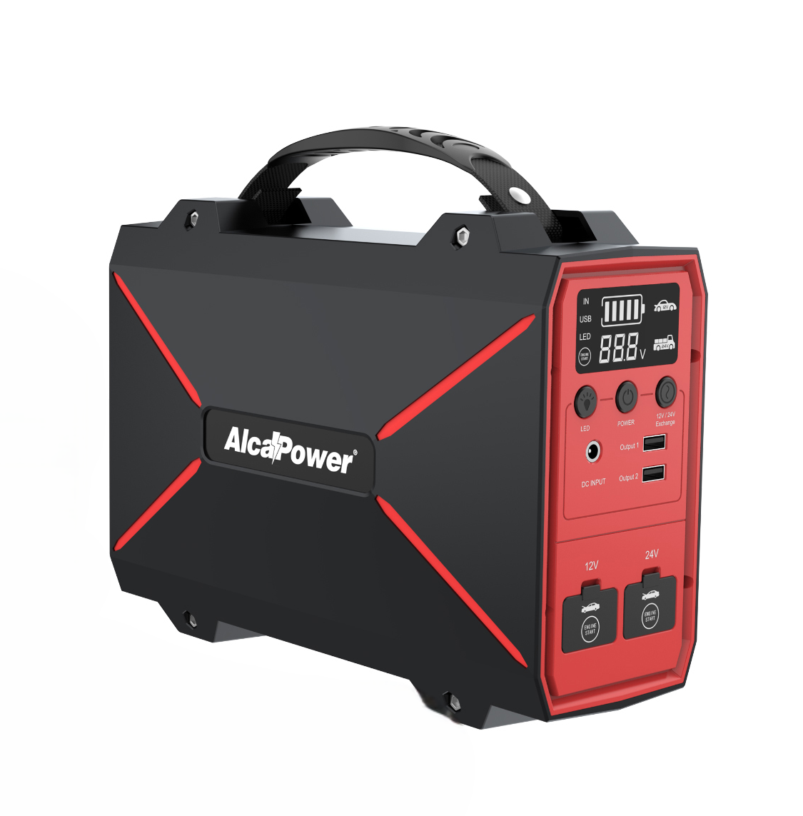Alcapower Profesjonalny booster 12-24V 4000A z powerbankiem 42000mAh i latarką LED do pojazdów ciężkich i lekkich