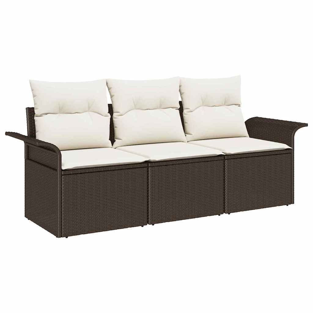 Sofa Ogrodowa Modułowa 3-Osobowa Technorattan Brązowa na Taras