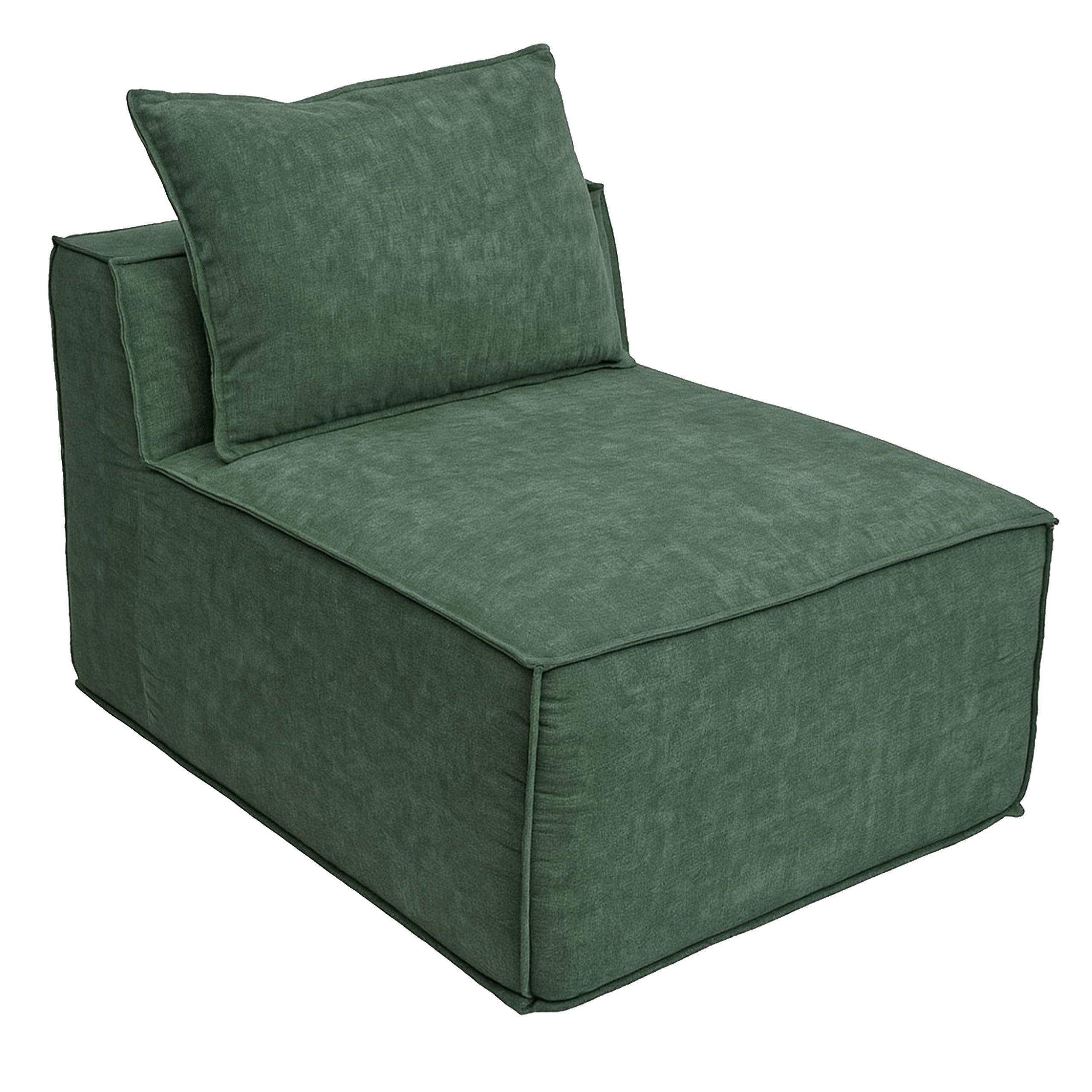 Fotel/akcesoria do sofy HWC-O54, fotel wypoczynkowy Fotel tapicerowany Część środkowa, tkanina/tekstylia (300 g/m²) 63 x 75 x 97 cm ~ zielony