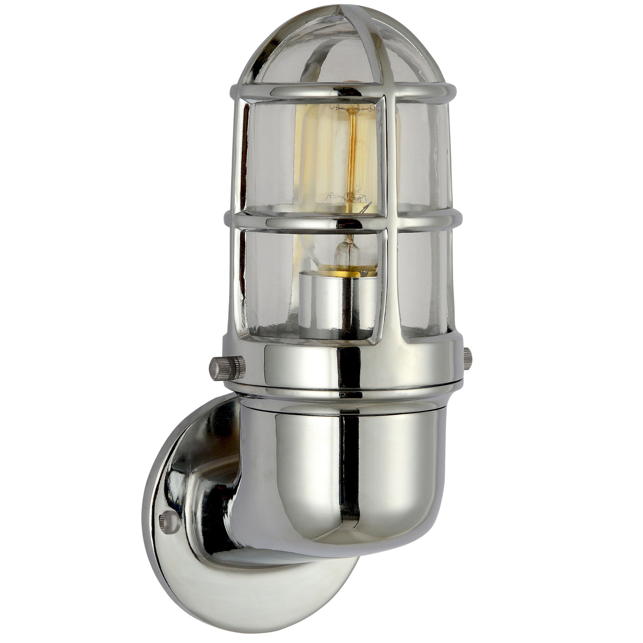 Kinkiet ścienny Lund chromowany 1xE27x12W wym: 30 x 12 x 16 cm aluminium IP44 Polux