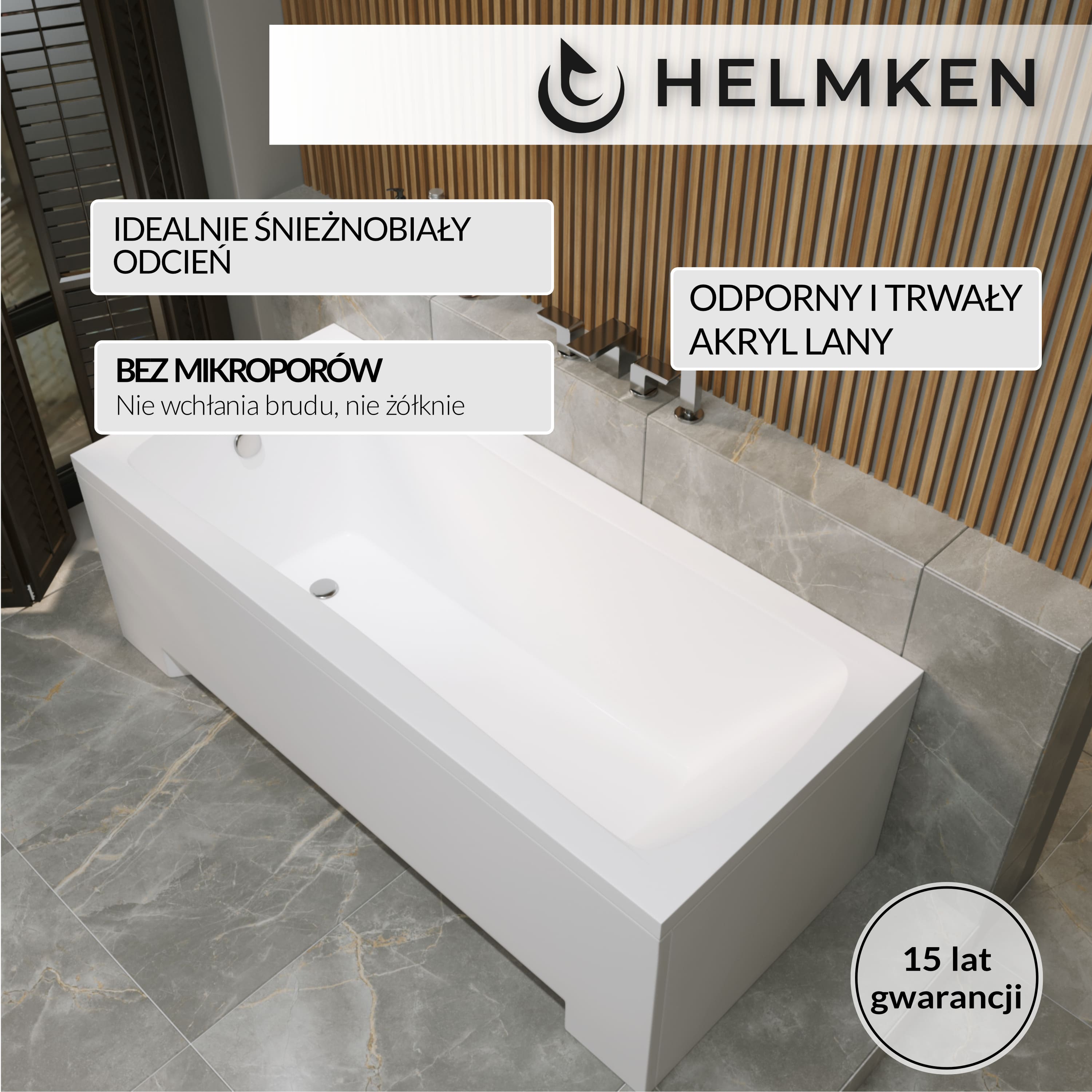 Wanna akrylowa Helmken Luna 140 х 70 / 23093001