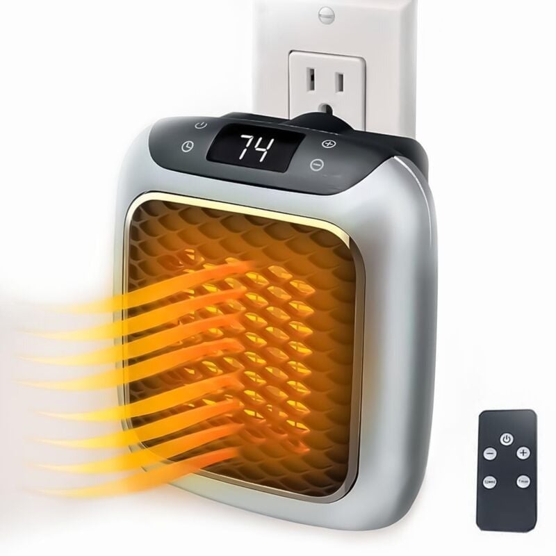 Inteligentny grzejnik ceramiczny 800 W z wtyczką ścienną, mini grzejnik elektryczny z pilotem termostatu.