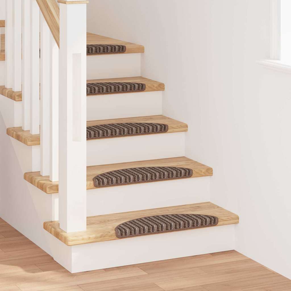 Samoprzylepne maty na schody 15 pcs Brązowy 56 x 17 x 3 cm vidaXL