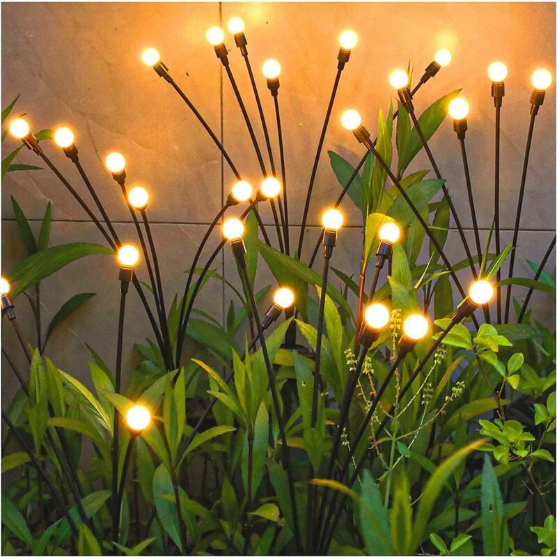 Lampy solarne zewnętrzne, 4 sztuki, 10 diod LED, dekoracja ogrodowa, wodoodporność IP65, [klasa energetyczna C]