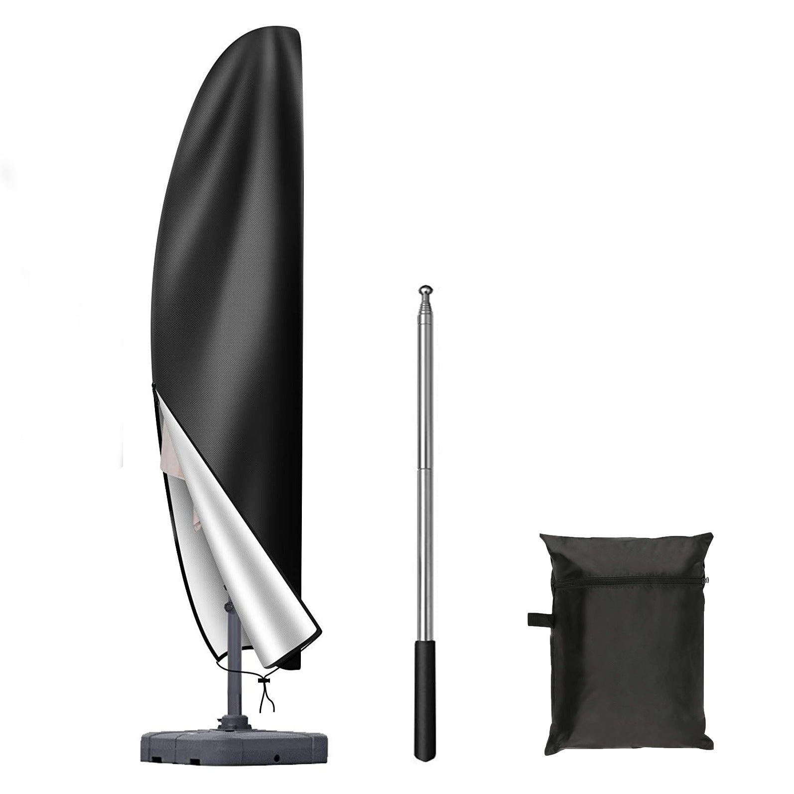 (265x40/70/50 cm) Pokrowiec na parasol, pokrowiec ochronny z tkaniny Oxford, odporny na rozdarcia, z teleskopowym drążkiem i zamkiem błyskawicznym