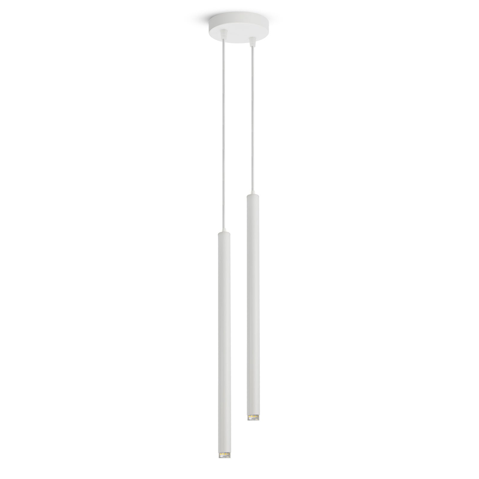 Lampa wisząca sufitowa laser sopel tuba 854-ez2 biała g9 2-punktowa led