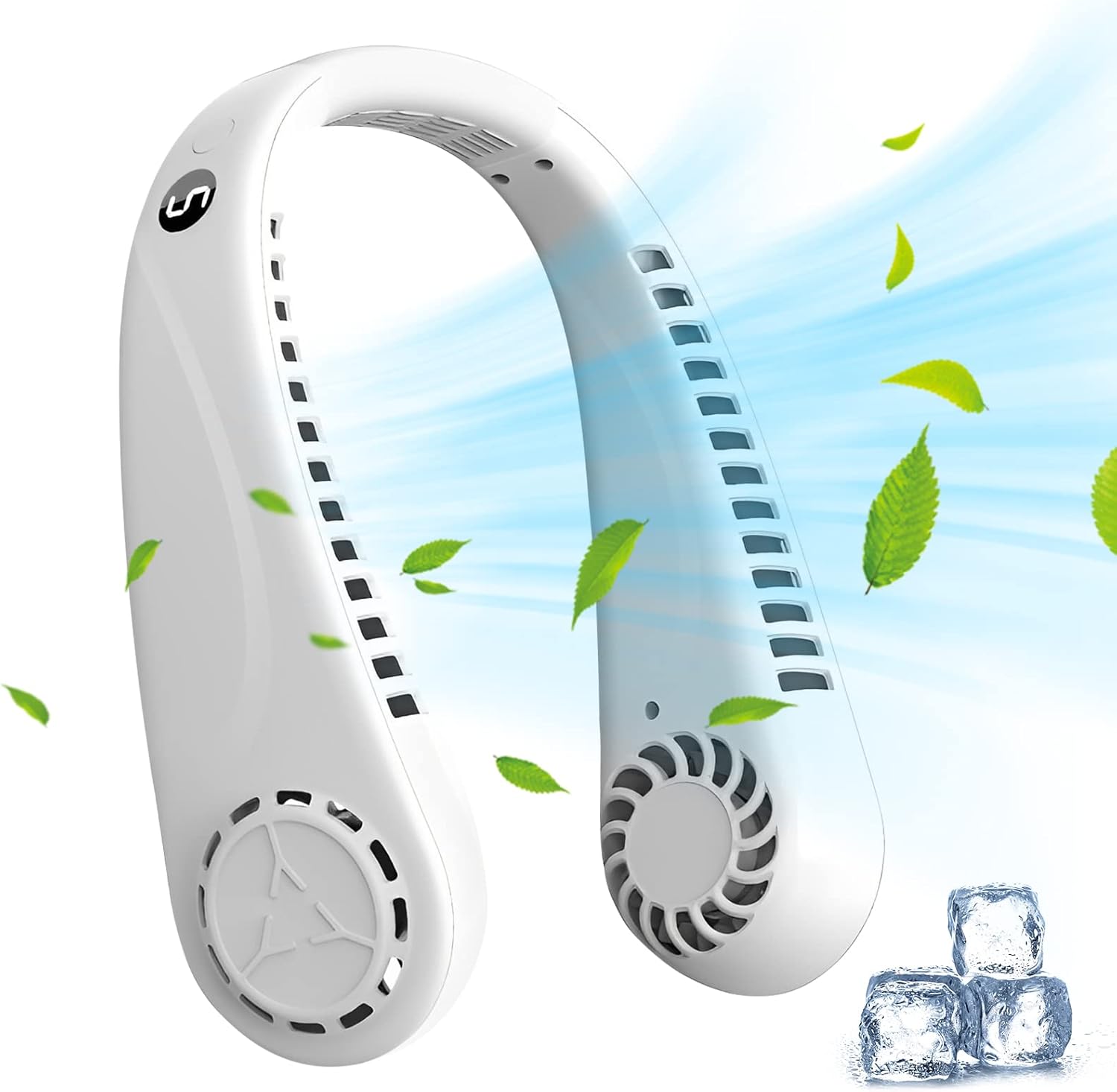 Blanc Przenośny Wentylator Szyję Wiszący Wentylator Szyję Mini Przenośny Wentylator Usb Osobisty Szyję Możliwością Ładowania Cichy Prędkościami Affi