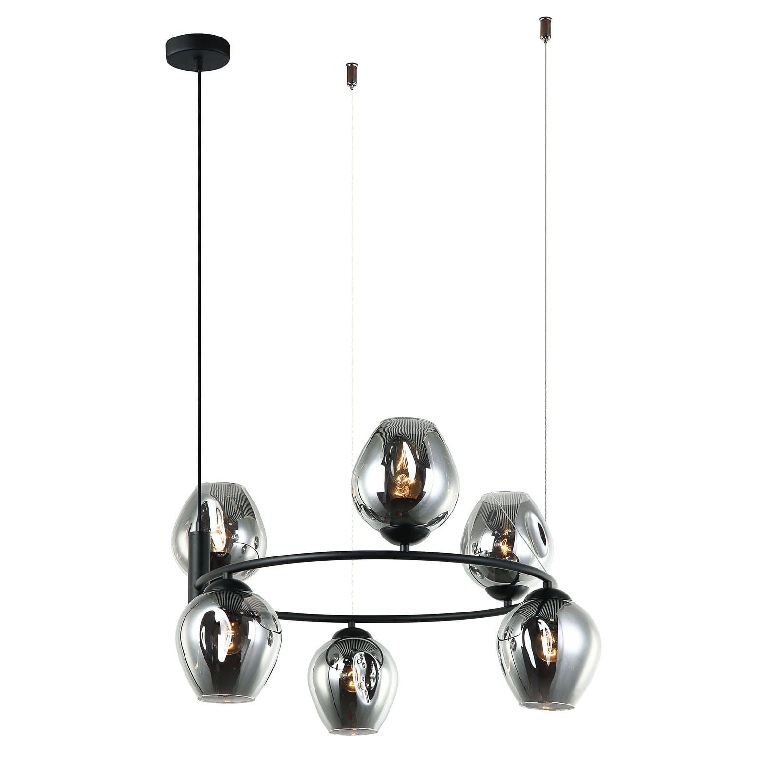 Żyrandol Roxane czarna 4 x E27 x 40W wym:102x67x67cm Italux