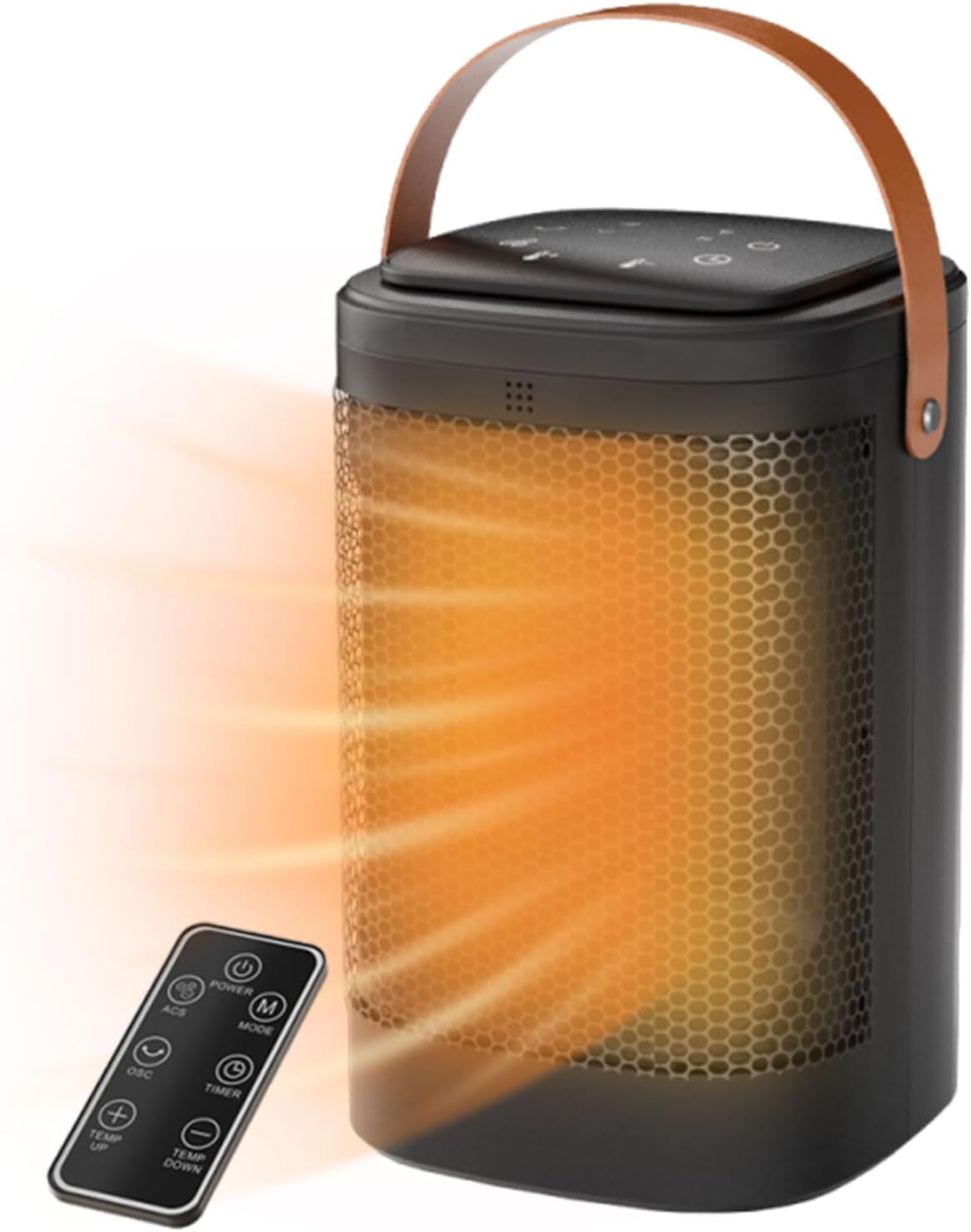 Ogrzewacz pomocniczy 1500 W, ceramiczny PTC, z pilotem, timerem, zabezpieczeniem przed przegrzaniem, odpowiedni