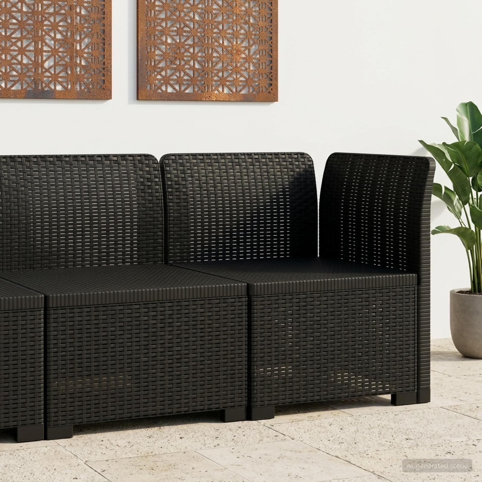 Sofa Ogrodowa 1-osobowa w Wyglądzie Rattanowym PP antracytowy vidaXL